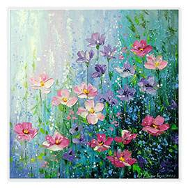 Wandbild  Zarte Sommerblumen in Pastell - Olha Darchuk