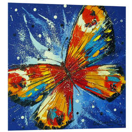 Quadro em PVC Butterfly on blue