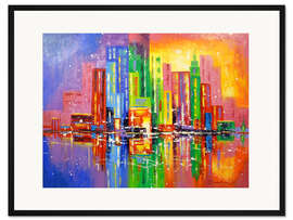 Gerahmter Kunstdruck Die Stadt der glücklichen Menschen