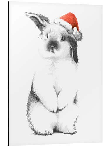 Stampa su alluminio Rabbit in a santa hat