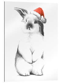 Gallery print Rabbit in a santa hat