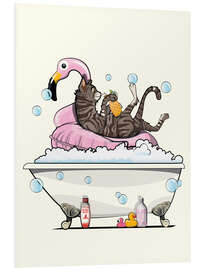 Tableau en PVC Cat having fun in the bath