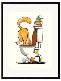 Framed art print Cat sinks her head