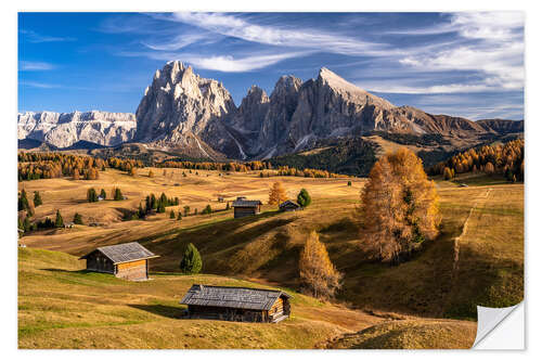 Sticker mural Golden autumn on the Seiser Alm in South Tyrol