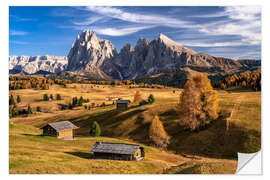 Sticker mural Golden autumn on the Seiser Alm in South Tyrol