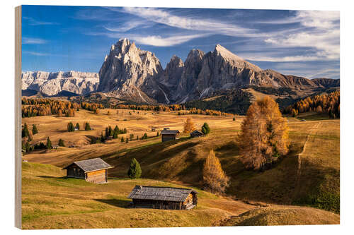 Puutaulu Golden autumn on the Seiser Alm in South Tyrol