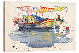 Wood print Recreational boats I