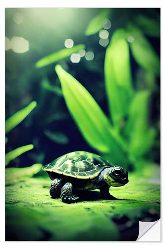 Selvklebende plakat Baby Turtle