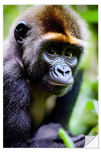 Selvklebende plakat Baby Gorilla