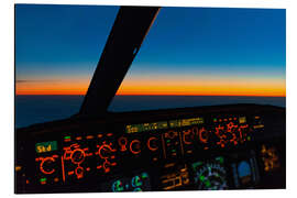 Magnettafel Sonnenuntergang aus dem Cockpit