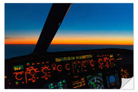 Selvklebende plakat Sunset from the Cockpit