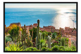 Gerahmter Kunstdruck Blick von Eze nahe Nizza nach Nordwesten