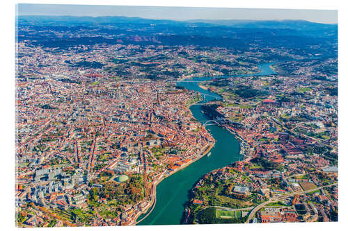 Acrylic print Douro river in Porto from above