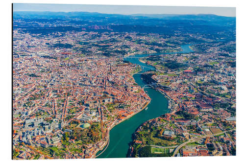 Alubild Douro Fluss in Porto von oben