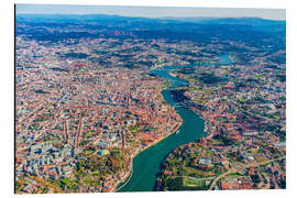 Magnettafel Douro Fluss in Porto von oben