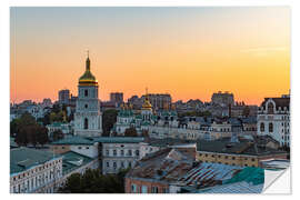 Selvklebende plakat Saint Sophia Cathedral in the sunset, Kyiv