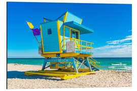 Tableau en aluminium Miami Beach - Art Deco Beach House III