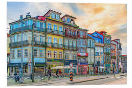 Print på skumplade Colourful facade in Porto, Portugal