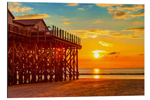 Obraz na aluminium Sunset on the beach of Sankt Peter Ording II