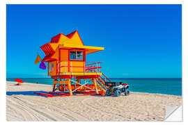 Wandsticker Miami Beach - Art-déco-Strandhaus I