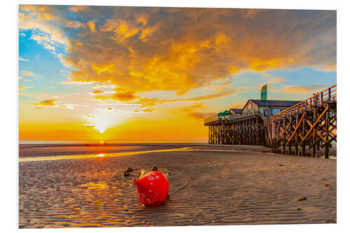 Hartschaumbild Sonnenuntergang am Strand von Sankt Peter Ording I