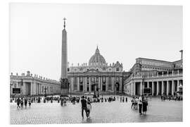 Foam board print St. Peter's Square in Rome, b/w