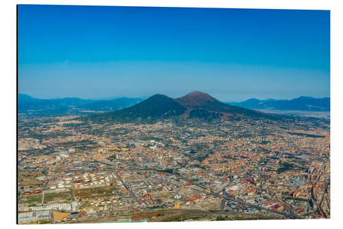 Aluminium print Naples and Mount Vesuvius from above