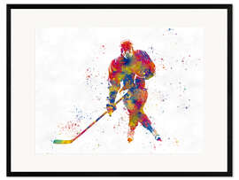 Plakat artystyczny premium w ramie Ice Hockey Player VI