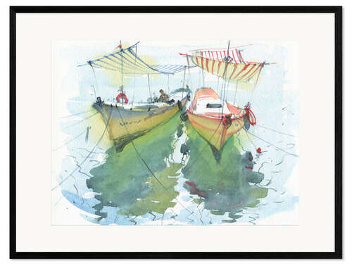 Impressão artística com moldura Recreational boats II