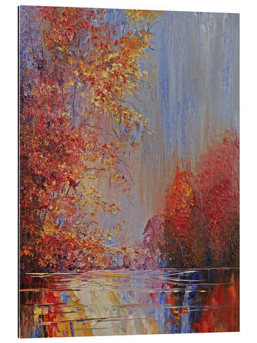 Cuadro de plexi-alu Autumn trees by the river