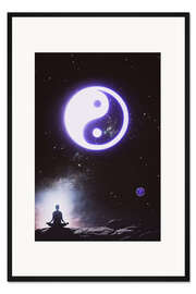 Gerahmter Kunstdruck Zen-Meditation, Ying und Yang im Kosmos