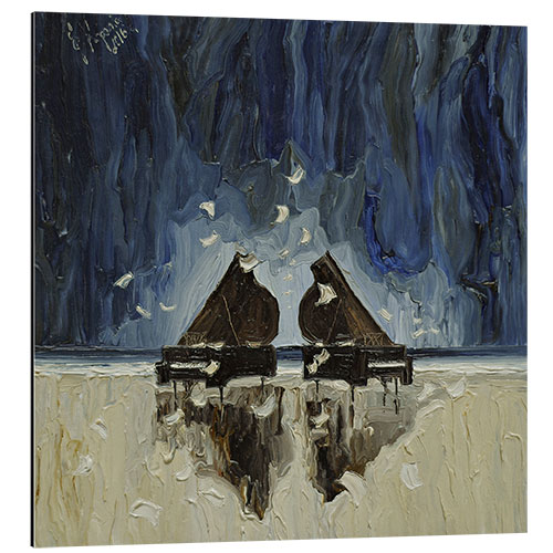 Aluminium print A piano duo on the beach