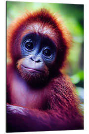 Aluminium print Baby Orangutan