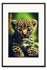 Gerahmter Kunstdruck Baby Leopard