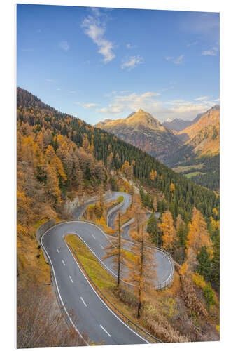 Foam board print Maloja Pass in autumn, Switzerland