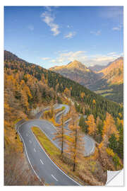 Selvklebende plakat Maloja Pass in autumn, Switzerland