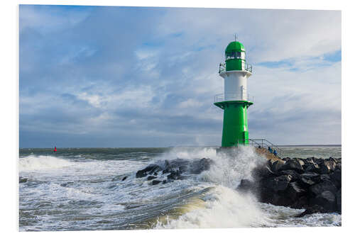 Tableau en PVC Pier tower on the Baltic Sea coast in Warnemünde