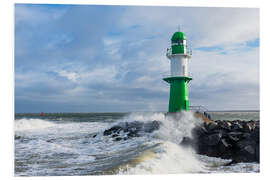 Quadro em PVC Pier tower on the Baltic Sea coast in Warnemünde