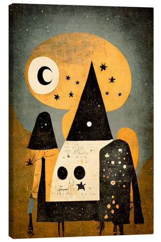 Lerretsbilde Spooky Midnight Village