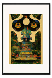 Gerahmter Kunstdruck Totemgesicht - Geduld