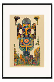 Gerahmter Kunstdruck Totem Face - Composition I