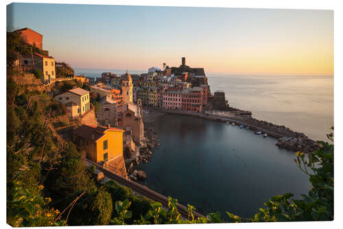 Leinwandbild Ein Goldener Abend über Vernazza