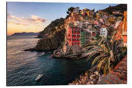 Magnettafel Goldener Sonnenuntergang bei Riomaggiore