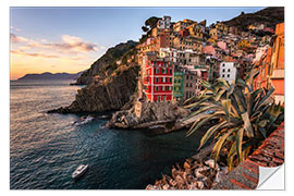 Naklejka na ścianę Golden sunset in Riomaggiore