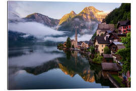 Gallery Print Ein nebliger Frühlingsmorgen in Hallstatt, Österreich