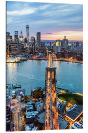 Magnettafel Brooklyn Bridge in der Dämmerung, NYC