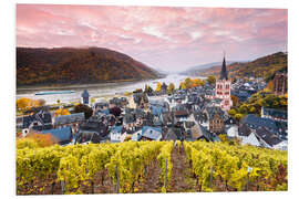 Foam board print Sunrise in Bacharach, Germany