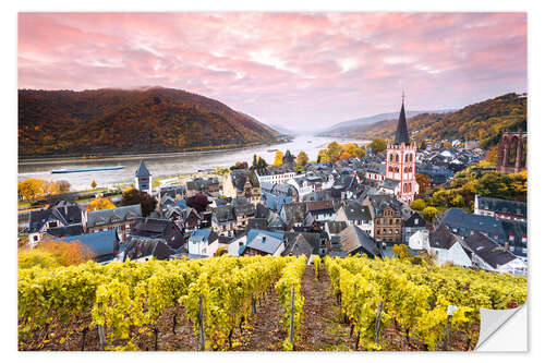 Selvklebende plakat Sunrise in Bacharach, Germany