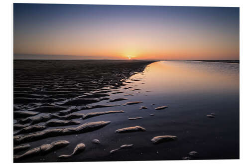 Tableau en PVC Alone on the beach at sunset