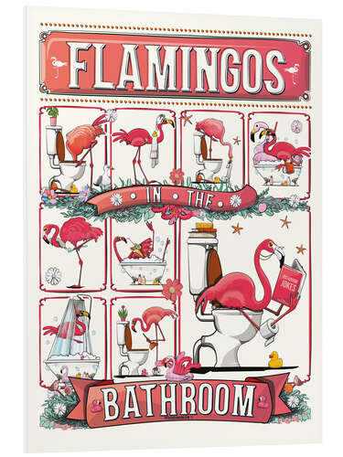 Foam board print Flamingos in the Bathroom